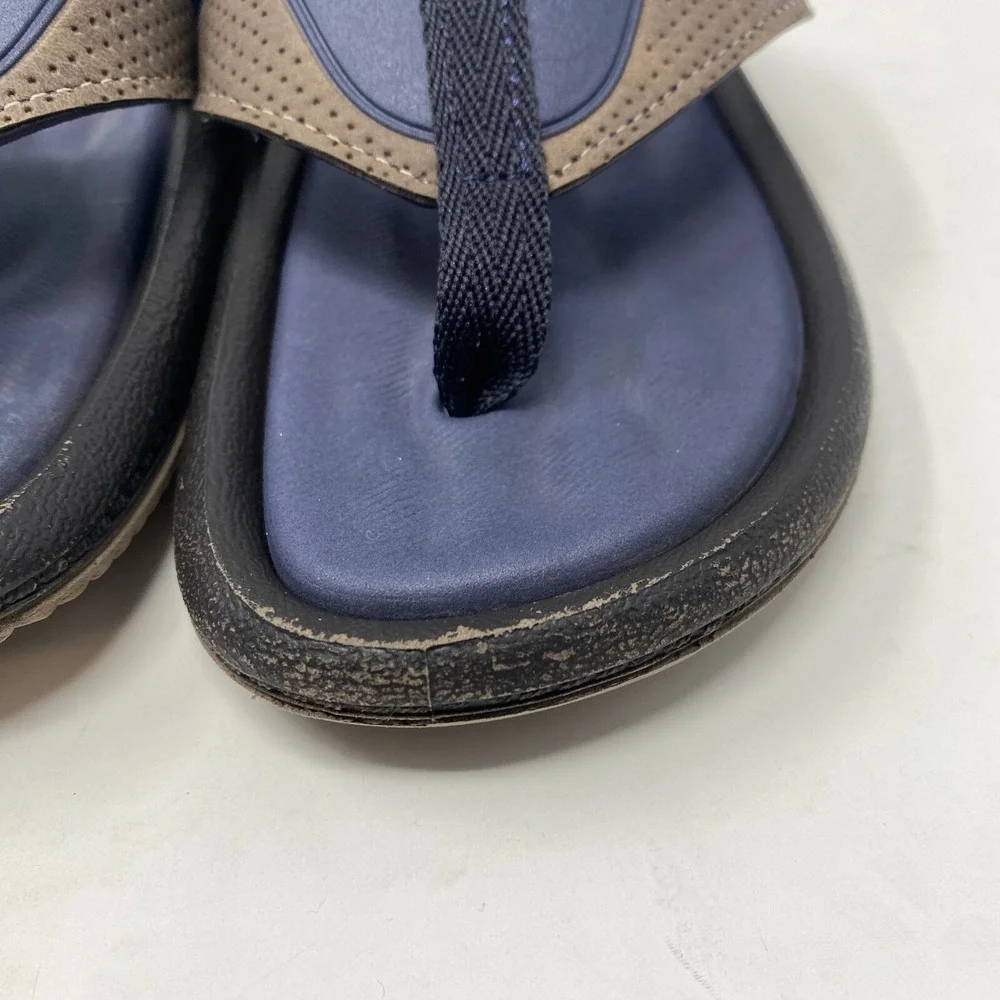 O'rageous Blue Brown Flip Flop Sandals Orageous Youth Boys Size 4‎